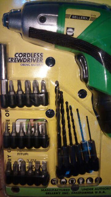 Bor Charger Tanpa Kabel / Cordless Screwdriver Sellery