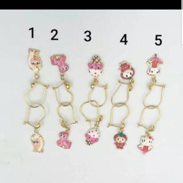 Anting anak emas asli kadar 875 bentuk karakter setengah gram 7283