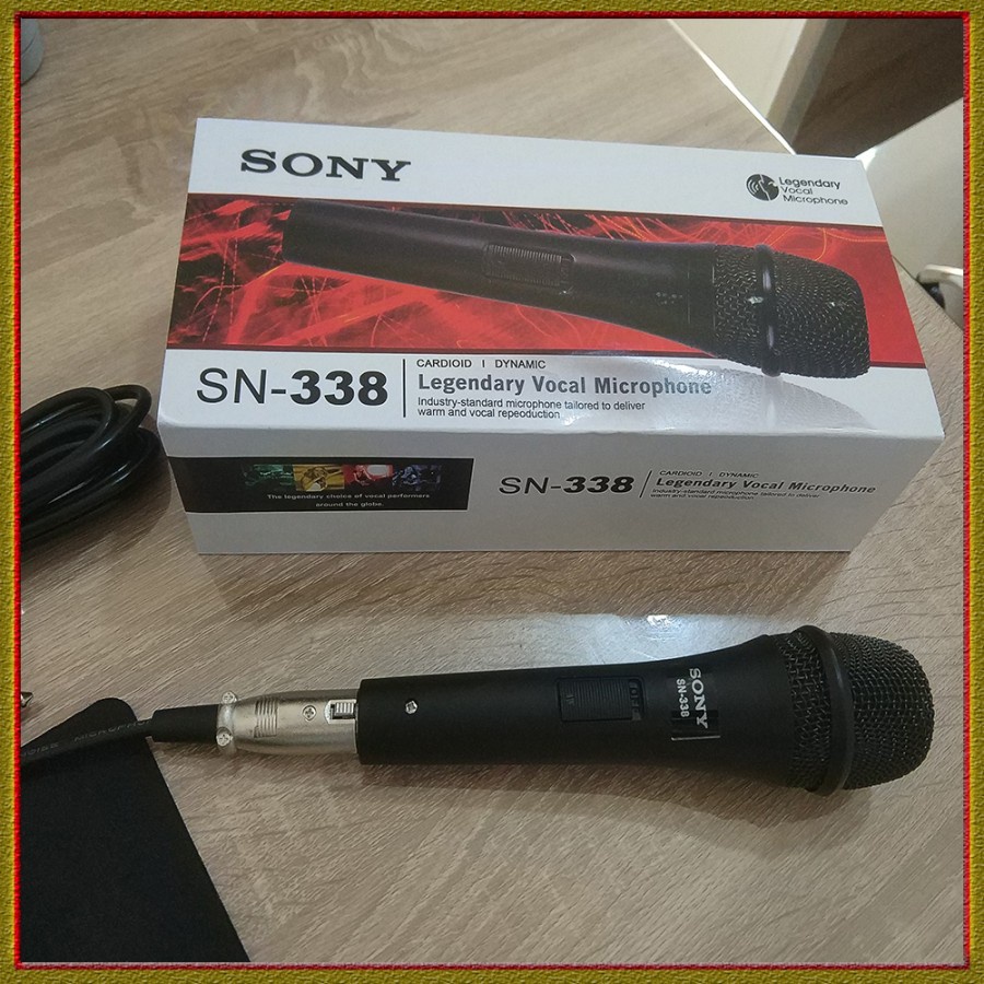 Microphone Karaoke Sony SN-338 Mikrofon Mic Kabel Suara Mantap