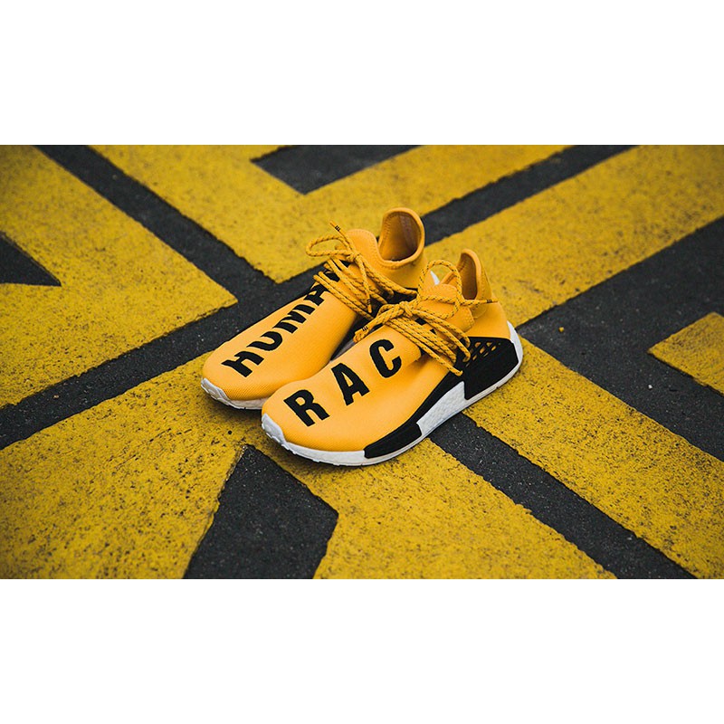 SEPATU ADIDAS NMD R1 HUMAN RACE KUNING YELLOW PUTIH PREMIUM ORIGINAL COWOK CEWEK