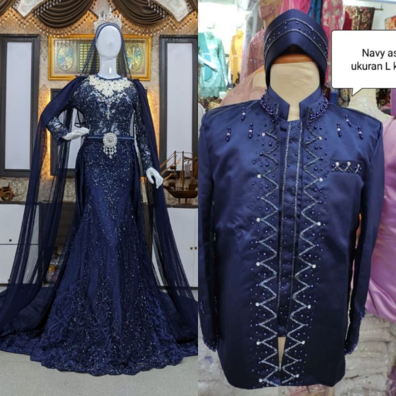 CAUPLE TERLARIS GAUN DRESS JUBAH BEREKOR |BAJU PENGANTIN TERBARU|KEBAYA DRESS COUPLE|GAUN  MUSLIMAH