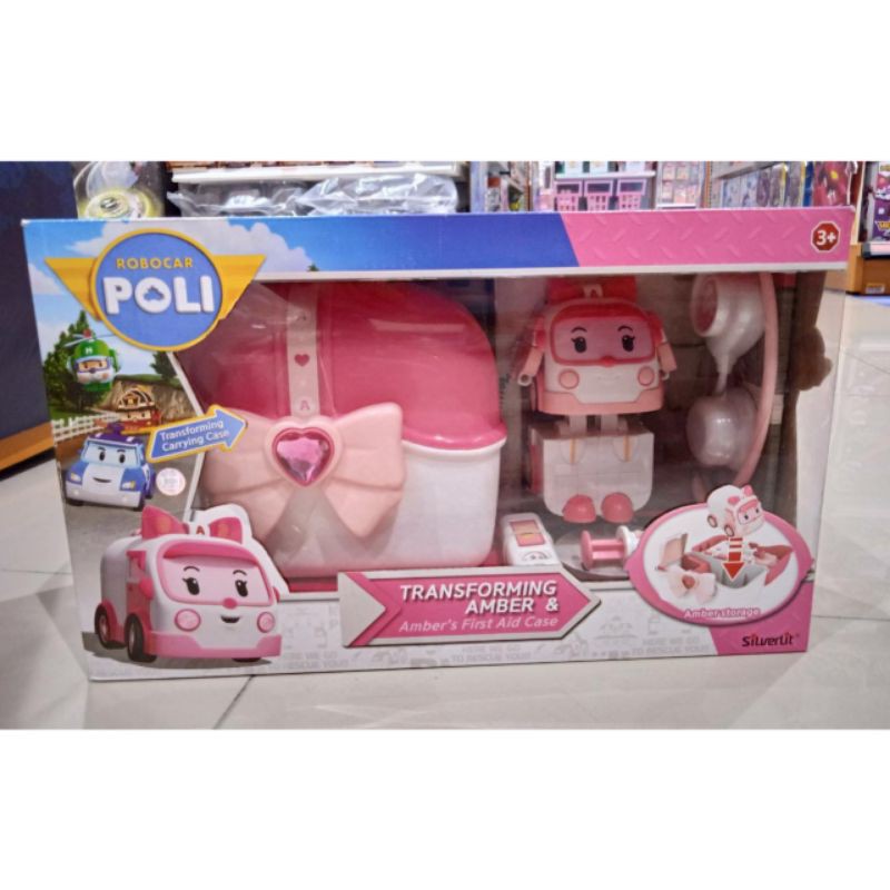 sale mainan: Robocar Poli Transforming amber & Amber First Aid case Silverlit