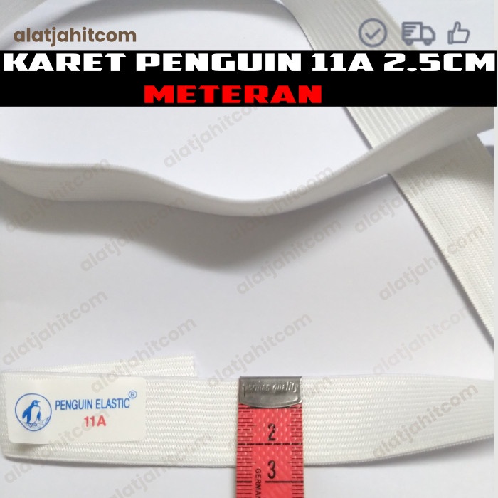 Karet Elastis 2.5cm penguin 11A METERAN | Karet pinggang | karet kolor