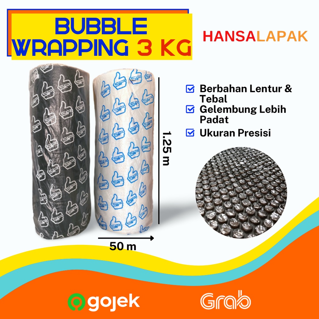 

50M BUBBLE WRAP SIP 3KG TEBAL BERKUALITAS 50M X 125CM x 3kg (1 ball)