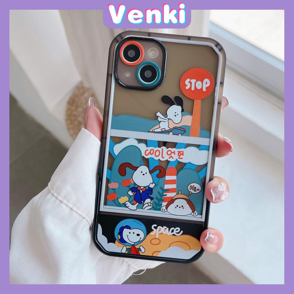 iPhone Case Invisible Folding Stand Silicone Soft Case Airbag Shockproof Cover Camera Cartoon Cute Compatibility For iPhone 11 Pro Max 13 Pro Max 12 Pro Max 7Plus xr XS Max