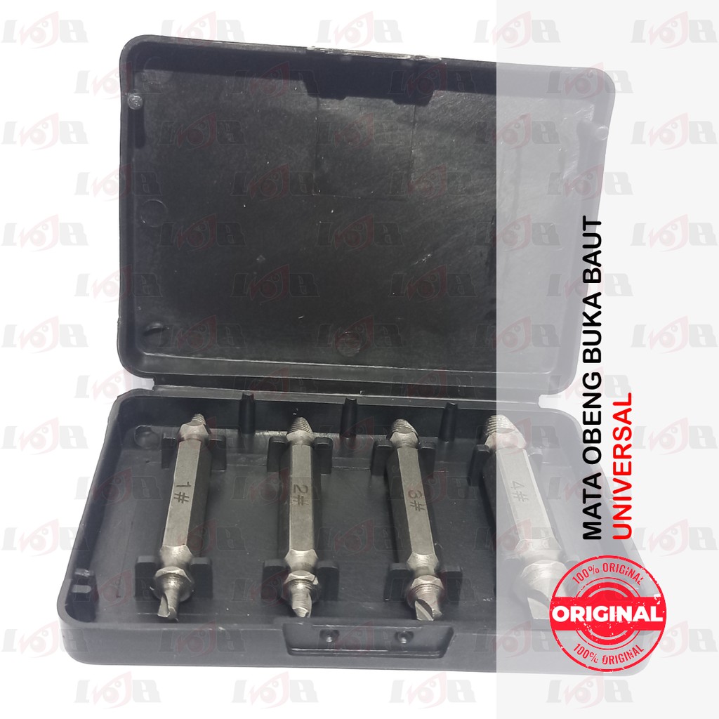 Mata Obeng Buka Baut Los Rusak Alat Pembuka Tarik Sekrup Screw Extractor Broken Striped Remover