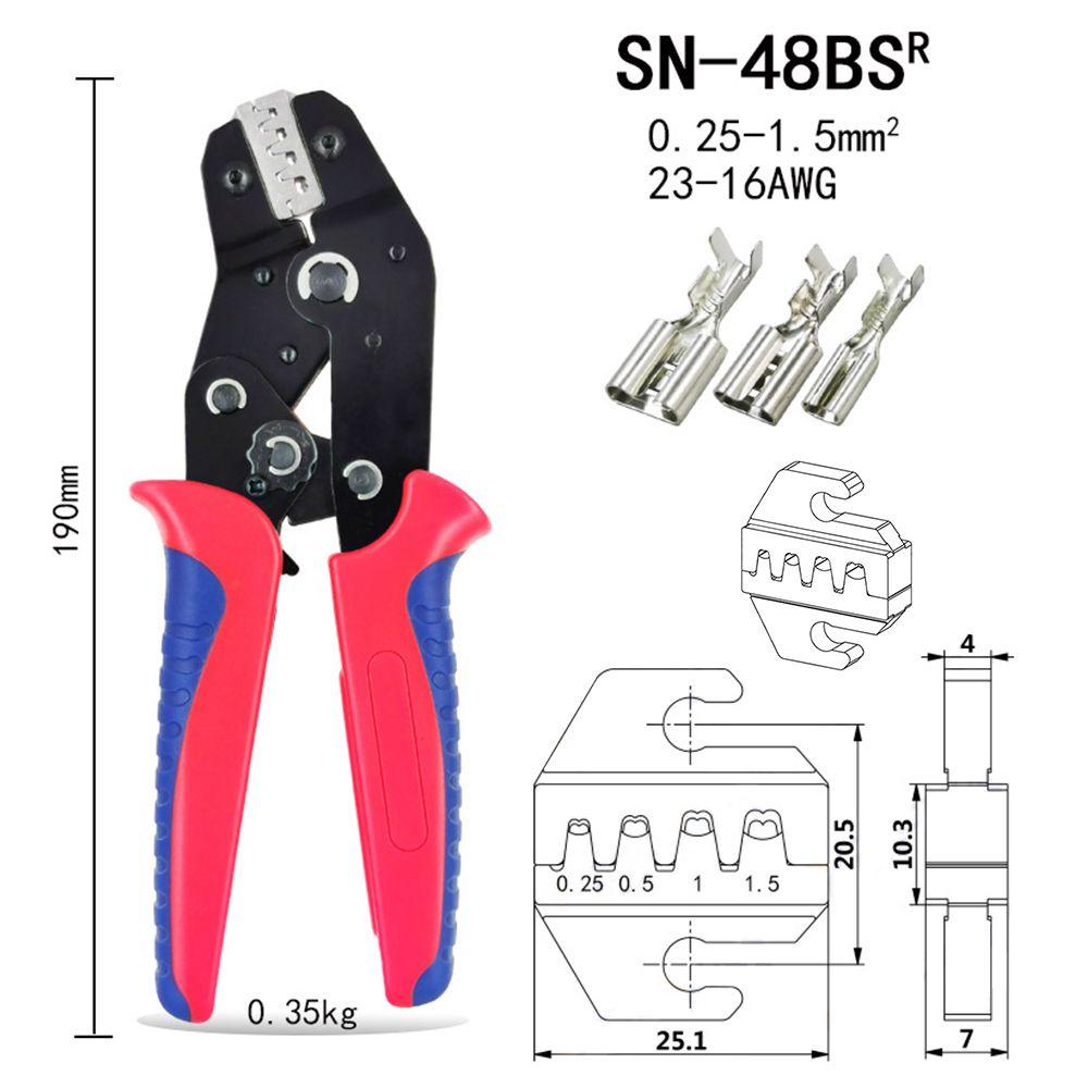 Solighter Ferrule Crimp Sets N-48BS Konektor Multifungsi Kawat Terminal Insert Spring Wire Crimper Tool