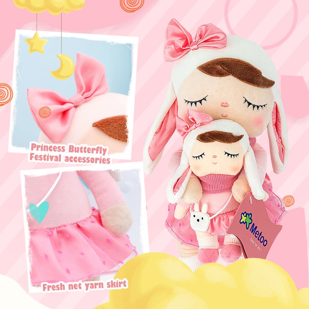 Timekey 2pcs Metoo Angela Mainan Boneka Plush Kelinci Lucu Untuk Anak Perempuan G1J1