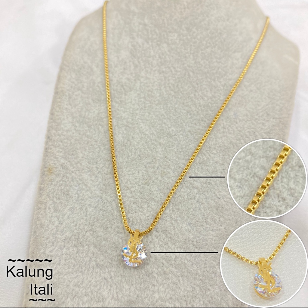 Kalung Wanita Titanium Liontin Anti Karat Simple Aksesoris Perhiasan