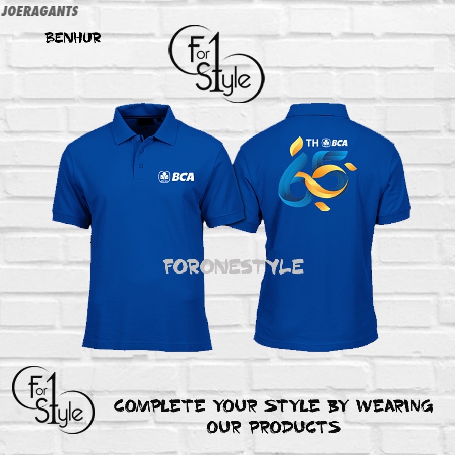 Polo BCA Ulang tahun BCA 65th kode 02 - Poloshirt BCA anniversary - Kaos Kerah BCA - Baju Kerah Bank