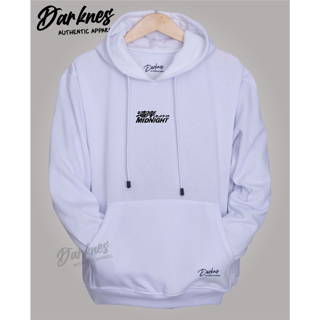COD Sweater cowo terbaru premium Drakness original keren list MIDNIGHT warna putih ukuran M L XL XXL hoodie pria dan wanita