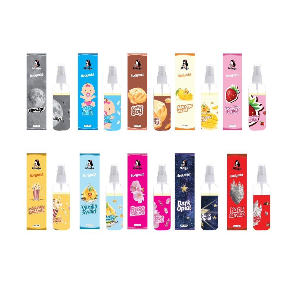 Kanzo - [BPOM] Parfum Body Mist Popcorn 100ml / Body Mist Milofa Popcorn Caramel 100ml / Parfum Milofa Wangi Tahan Lama