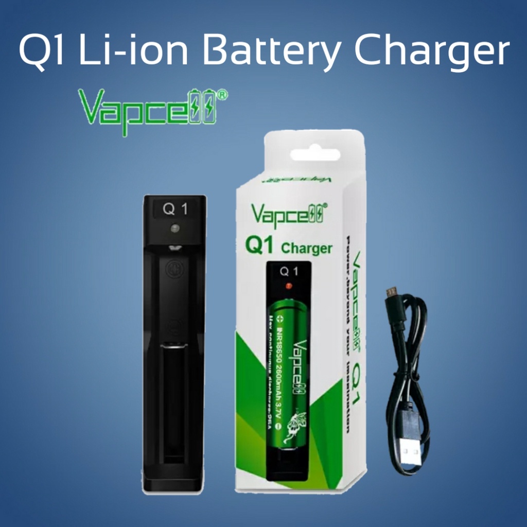 CHARGER VAPCELL Q1 CASAN BATERE 1 SLOT AUTHENTIC TERBAIK TERMURAH