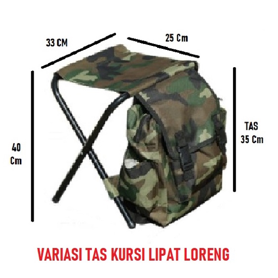 Kursi Tas Lipat Kursi Mancing Lipat Portable Kursi Camping TAS RANSEL KURSI LIPAT TAS MANCING AA