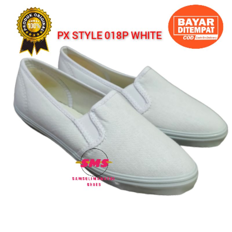 SEPATUPXSTYLE018PWHITE/SEPATU KANVAS/SEPATU LUKIS/SEPATU KANTOR PEREMPUAN/SEPATU LUKIS PEREMPUAN