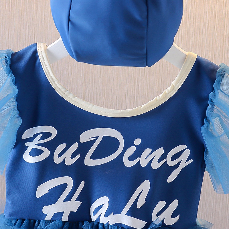 babyfit LAPUDDING baju renang anak perempuan set dengan topi renang import ha-m25