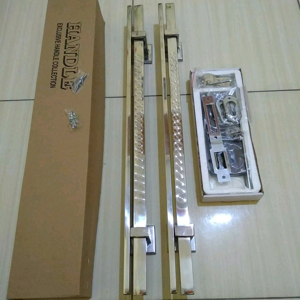 handle pintu rumah stainless - set kunci