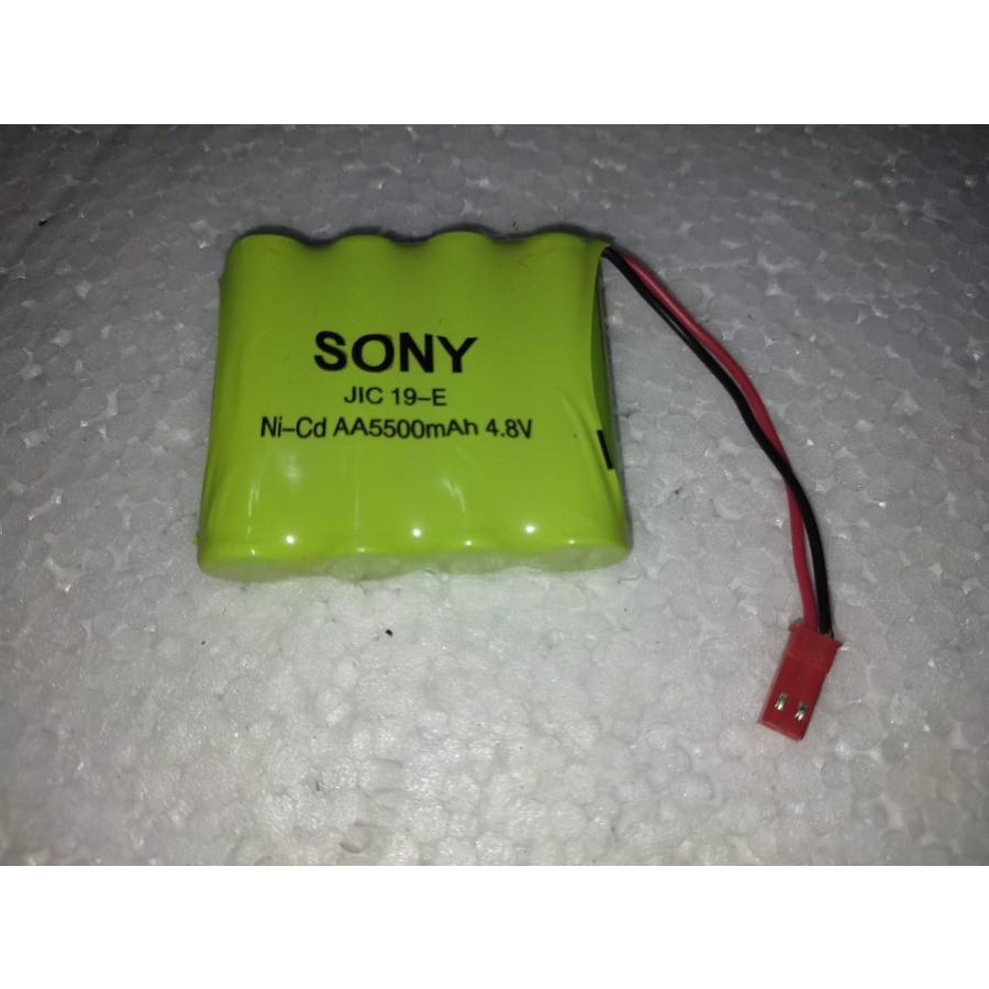 Paket Batre Mobil RC 4.8V 4,8V 5500mAh Socket Merah SONY + Charger