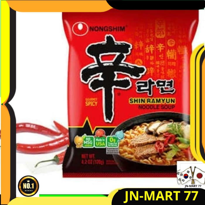 

KOREAN FOOD/MIE KOREA HALAL MUI - SHIN RAMYUN SPICY SOUP NOODLE INSTAN