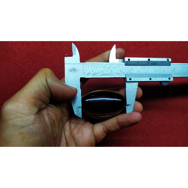 Batu Yaman Wulung Asli Ring Perak Tebal