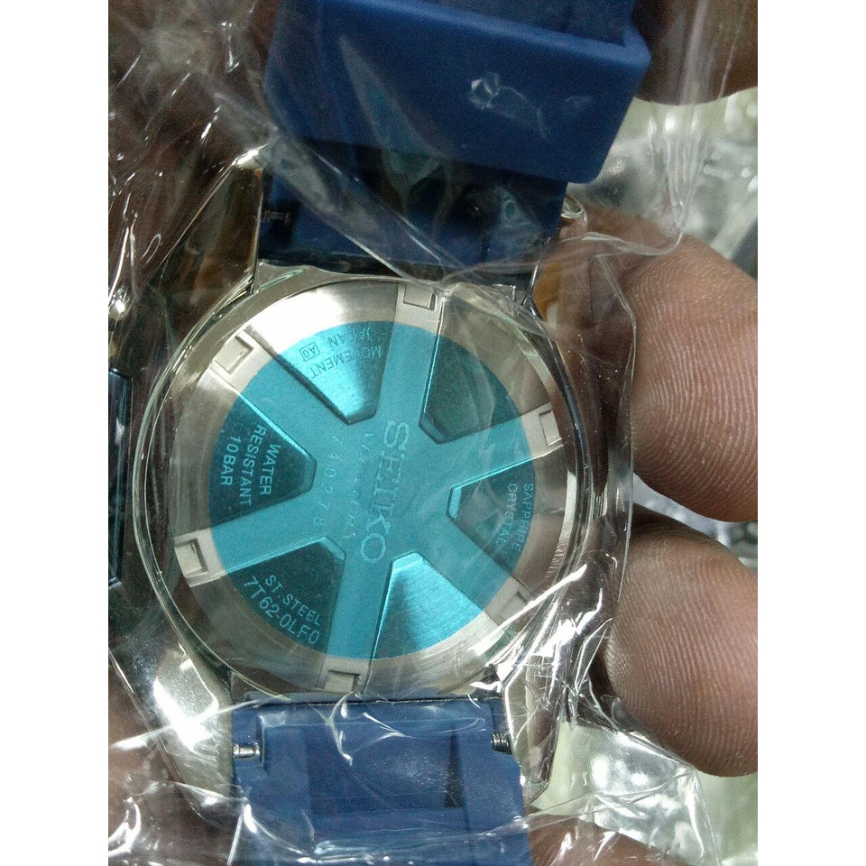 Seiko Velatura SNAF59P1 Blue Chronograph Alarm - Jam Tangan Pria SNAF59