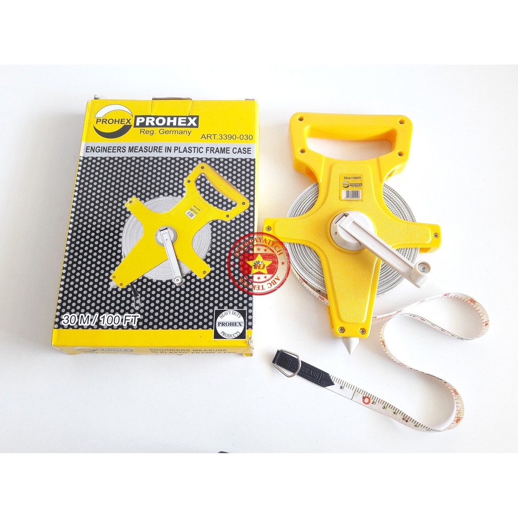 Roll Meter Fiber 30m Prohex / Meteran Roll Fiber 30m / Meteran Roll
