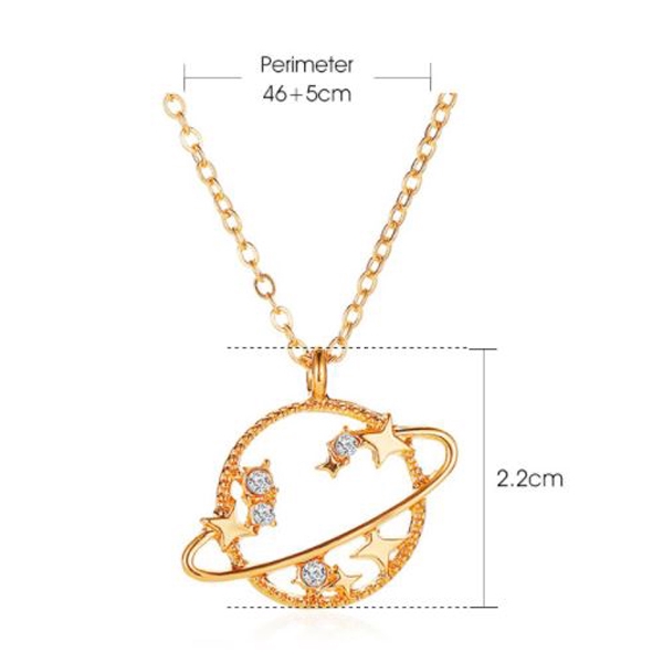 kalung planet saturnus saturn simple necklace(3E2) jka187