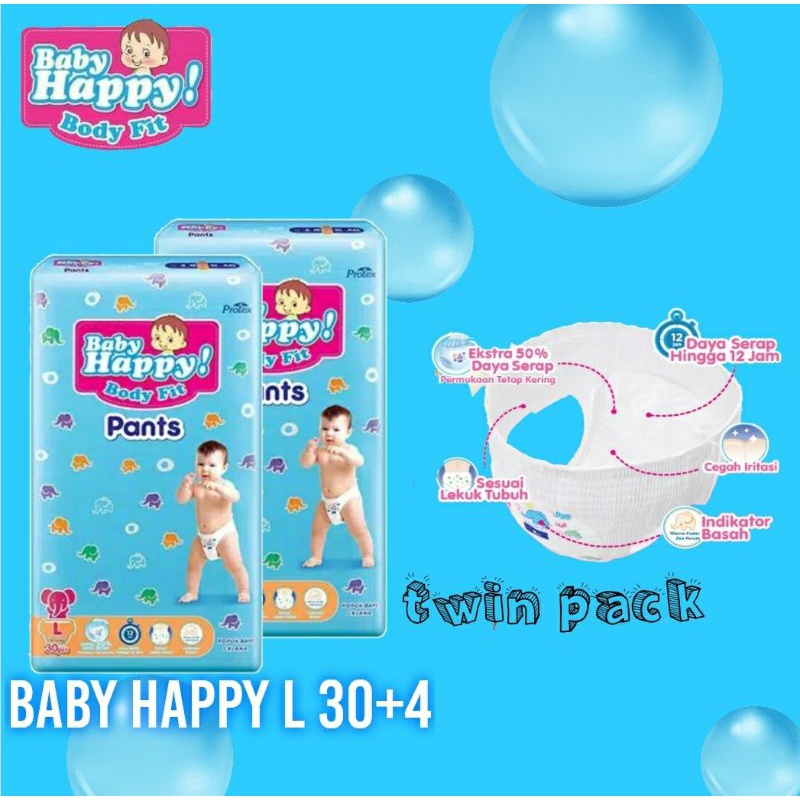 Baby Happy Pants L 30 twin pack