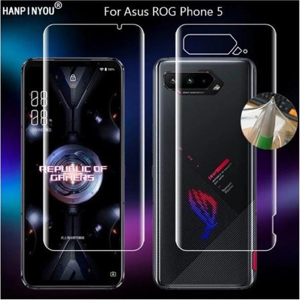 2in1 Hydrogel ASUS ROG 5 Hydrogel Screen Guard Front Back Full Anti Gores Depan Belakang