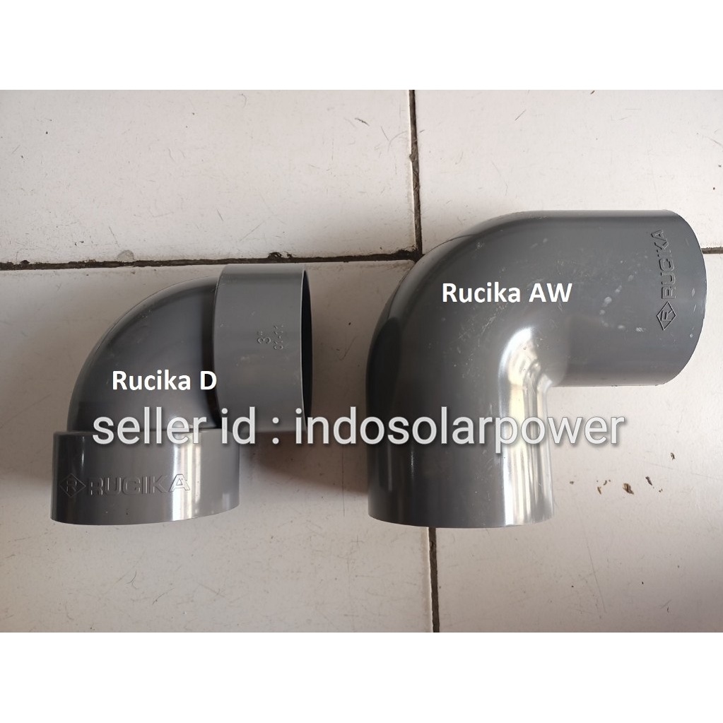 Elbow 3&quot; 3 inch 90 derajat PVC pipa Knee knie Keni siku L ada D dan AW Rucika Vinilon bisa untuk sambungan semua merk pipa pralon paralon rucika wavin triliun intilon vinilon champion pacific maspion alderon supralon winlon dll