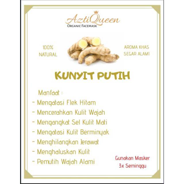 Masker Anik Kunyit Putih Aztiqueen Indonesia