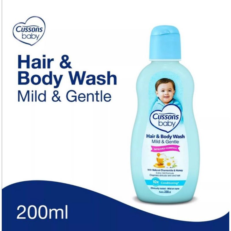 SABUN MANDI HAIR &amp; BODY CUSSONS BABY MILD &amp; GENTLE 100 + 100 ml