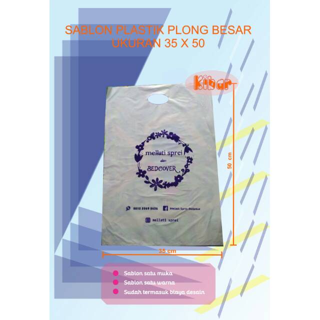 

Sablon plastik plong murah ukuran 35x50