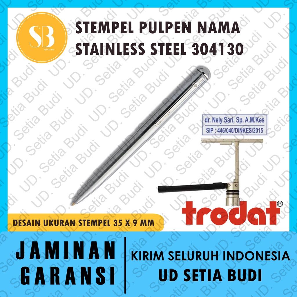 Stempel Pulpen Trodat Nama / Custom 304130 Stainless Steel