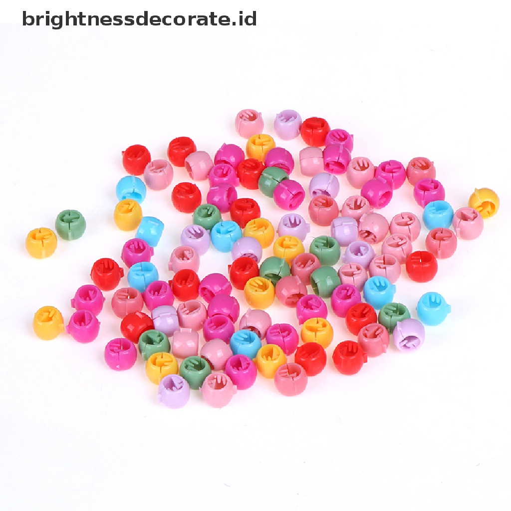 [birth] 100 PCS Mini Hair Claw Clips For Women Girls Cute Candy Colors Beads Headwear [ID]