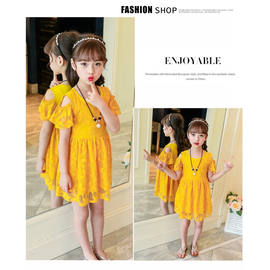 Baju Dress Anak Dress Korean Lace Import Baju Pesta Brukat Anak Perempuan Murah 0-4Tahun