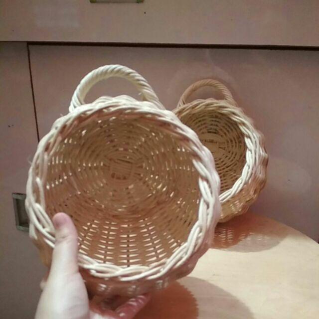 Cod.vas Rotan Tempel.pot Rotan Bulat Bunga Juntai Dinding.pot Rotan Dinding