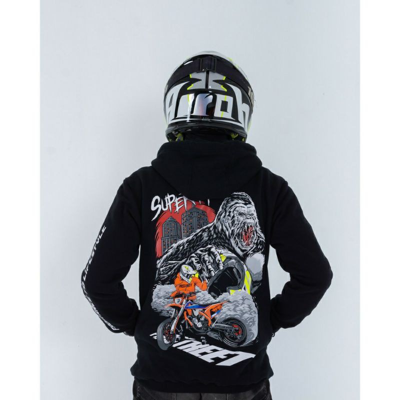 HOODIE | PROSTREET | SUPERMOTO GORILA | BLACK | NEW | ORIGINAL