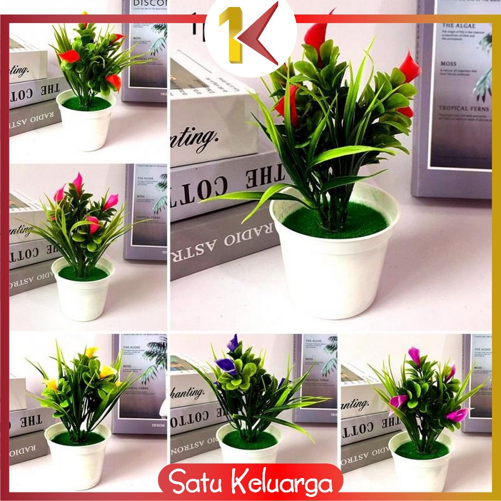 SK-C83-87 Ornamen Pot Bonsai Dekorasi Rumah / Meja Pajangan Bunga Hias Plastik Artificial Flower-3