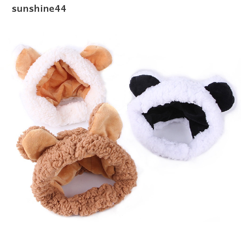 Sunshine Topi Anjing / Kucing Bentuk Telinga Beruang Bahan Plush Hangat