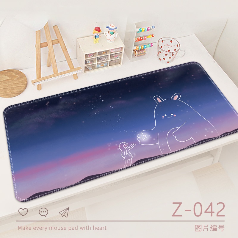 Mouse Pad Ukuran Besar Bahan Silikon Tebal Motif Kartun Untuk Gaming