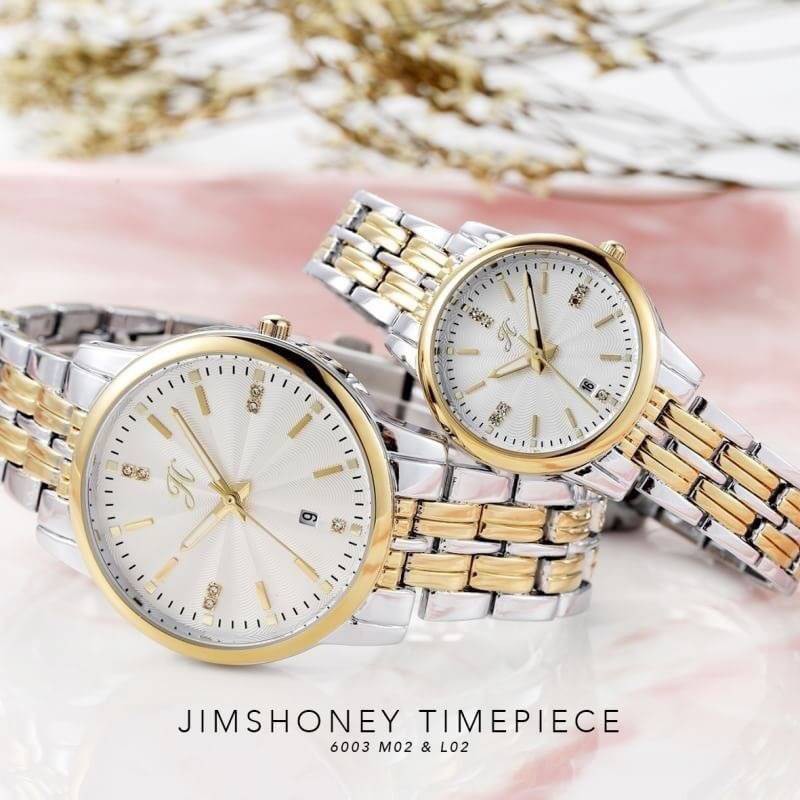 Jims Honey Jam Tangan 6003 Couple Pasangan Pria Wanita Analog Quartz Murah Branded EleganJH