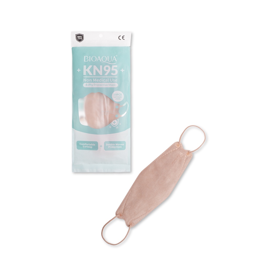 Original BIOAQUA Mask Earloop Dewasa Disposable Mask Kesehatan Medis Kf 94 10 Pcs