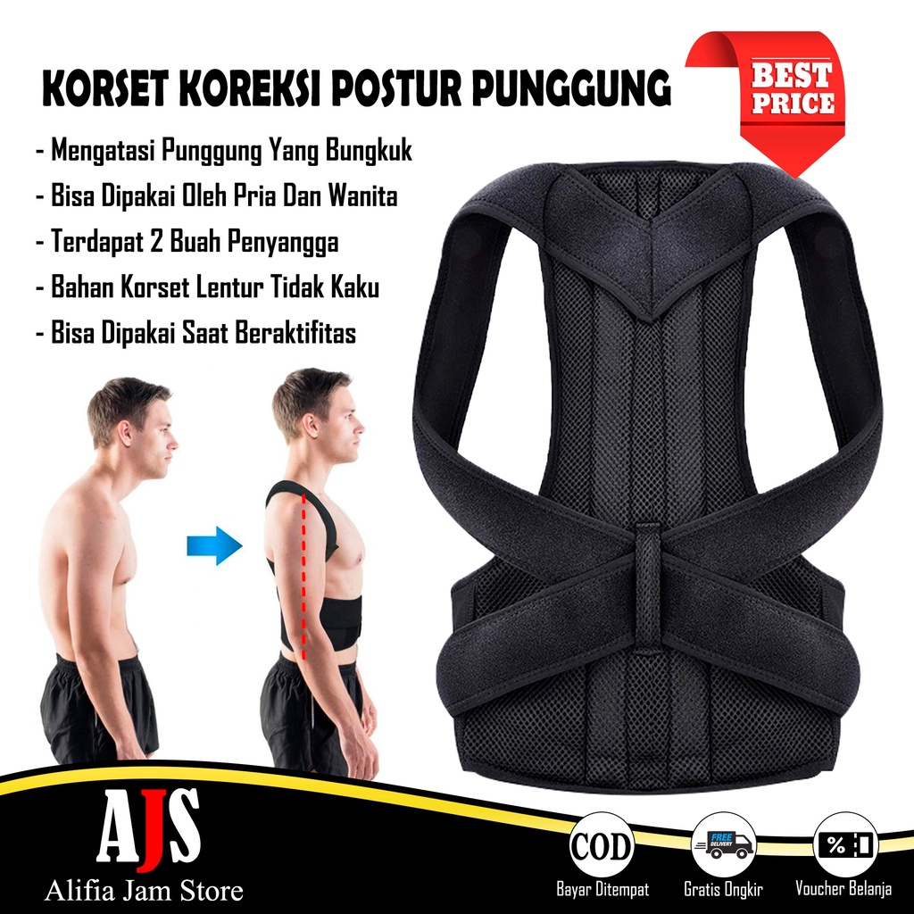 Korset Pria Wanita Terapi Koreksi Postur Punggung Dan Dada Dengan Magnet Belt Magnetic