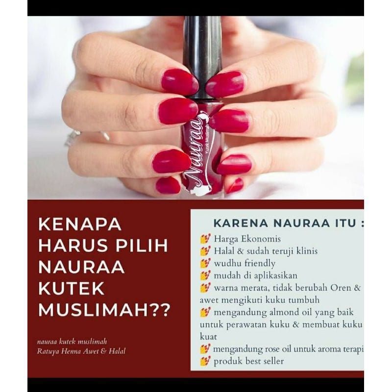 Naura kutek Muslimah/ Kuteks Halal Muslimah Perawatan Kecantikan (Bisa COD)