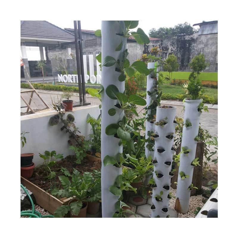 Pot Vertikultur Tower / Hidroponik Pemula / Paket hidroponik lengkap / Hidroponik tower / hidroponik