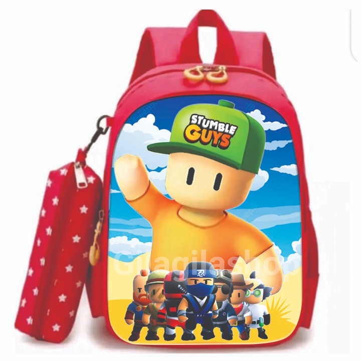 GGS PREMIUM Tas anak sekolah laki laki karakter kartun STUMBLE GUYS ransel terbaru GGGS 2022 bisa bayar di tempat ( COD )