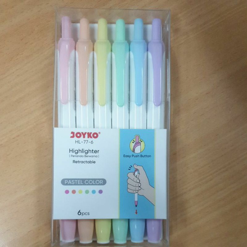 

Penanda Berwarna Highlighter Joyko HL-77-6 Warna Pastel Color