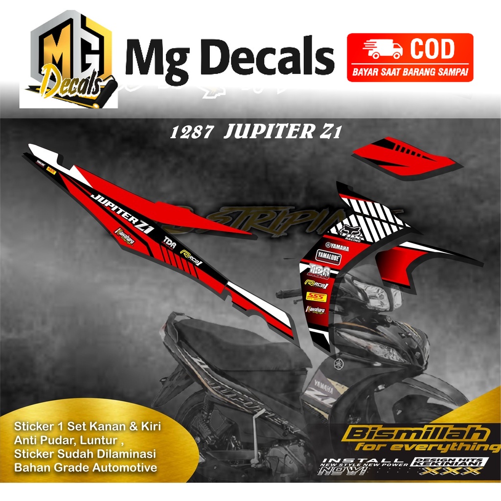1287 Sticker Striping Motor JUPITER Z1 List Variasi Motif Road Race