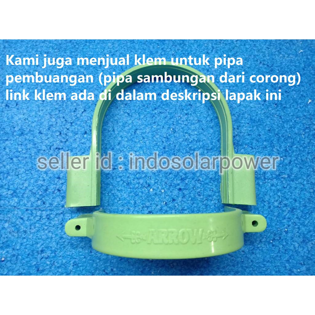 Klem clamp Pipa PVC ada pilihan 2&quot; 3&quot; dan 4&quot; 2 3 4 in inch pegangan bracket corong pembuangan talang bisa untuk semua merk pipa : pralon paralon rucika wavin triliun intilon vinilon champion pacific maspion alderon supralon winlon dll